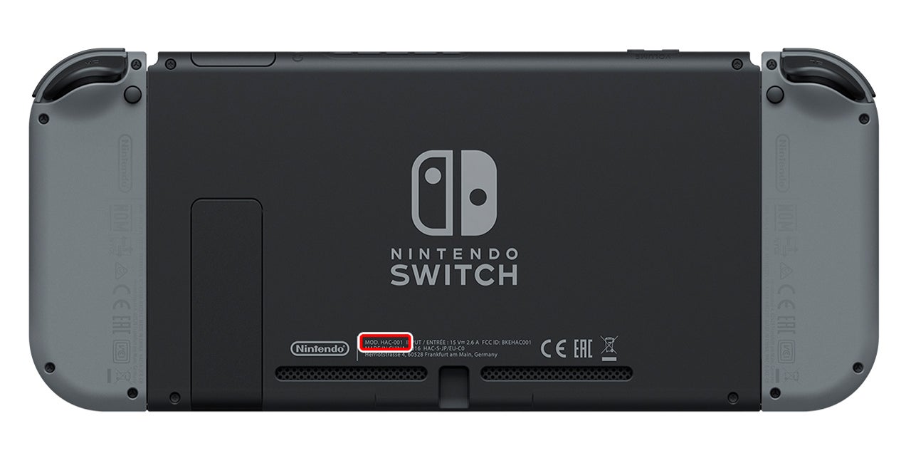 ・Nintendo Switch本体 [HAC-001]本体背面で確認できます。